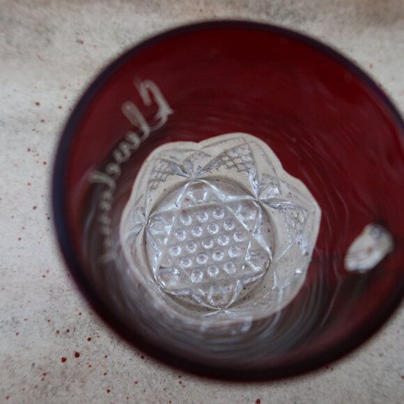 Vintage Collectible Cleveland OH Ruby Red Cut to Clear Glass Mug - Picture 6 of 8